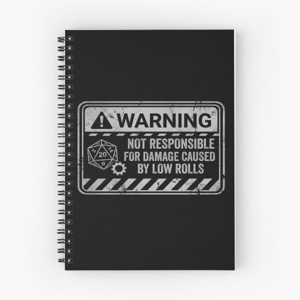 Item preview, Not Responsible For Damage Caused By Low Rolls - Funny TTRPG D20 Warning designed and sold by StreetNovaInk.