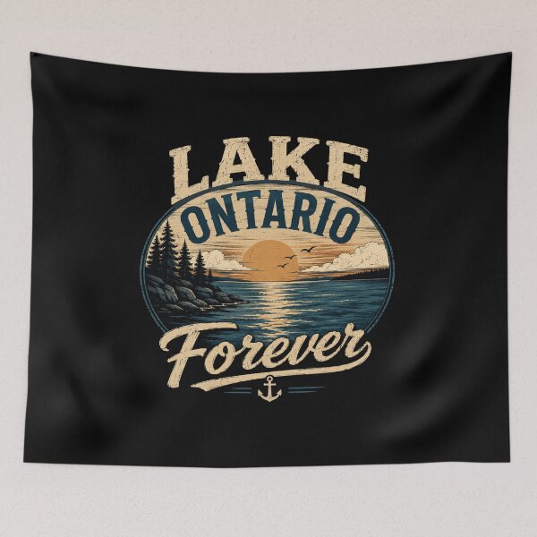 Item preview, Lake Ontario Forever T-Shirt – Vintage Sunset Lake Graphic Tee designed and sold by Artimax-Studio.