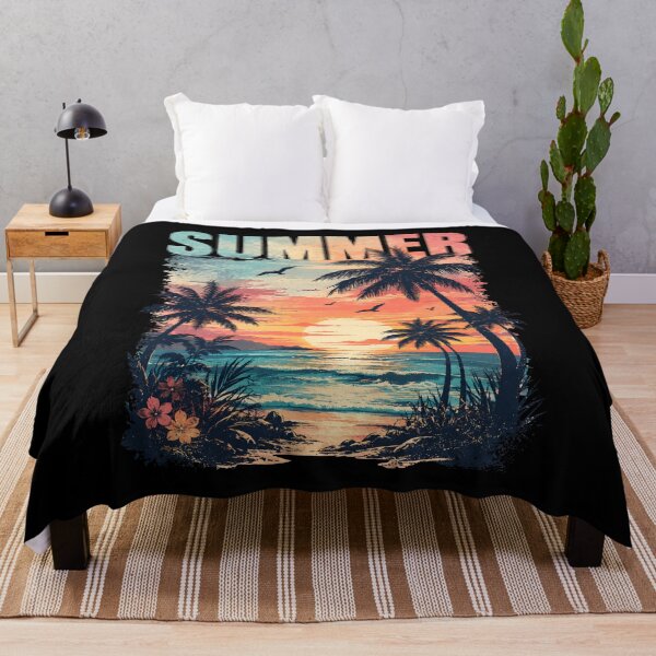 Item preview, Retro Summer Sunset Palm Beach Vacation designed and sold by lorna-saway.