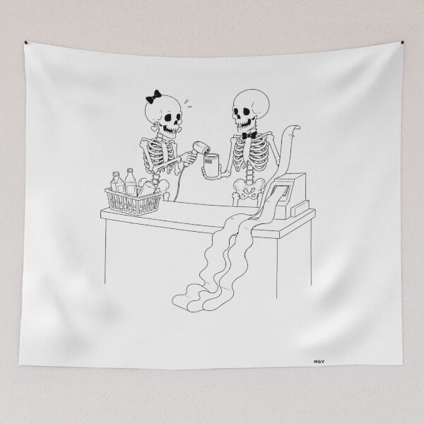 Item preview, Skeleton Couple Surviving the Grocery Bill designed and sold by Qenlo.