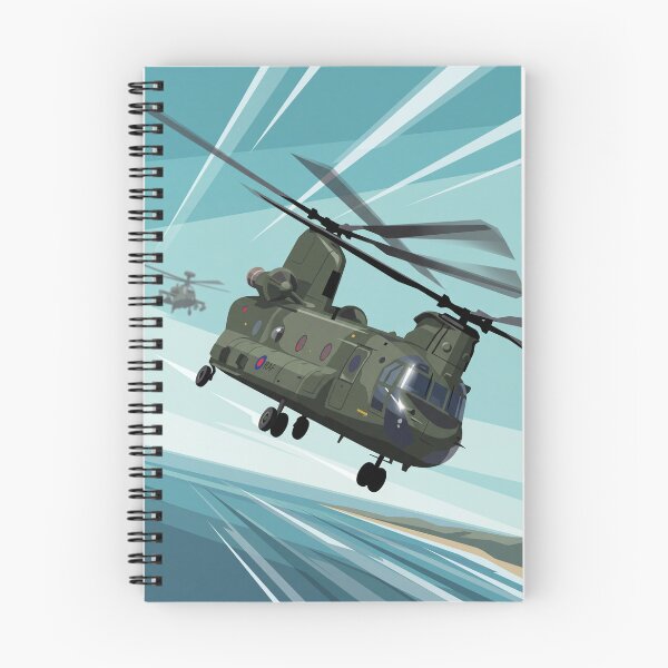 Item preview, RAF Chinook Helicopter Banking Hard Illustration designed and sold by Airpower Art.
