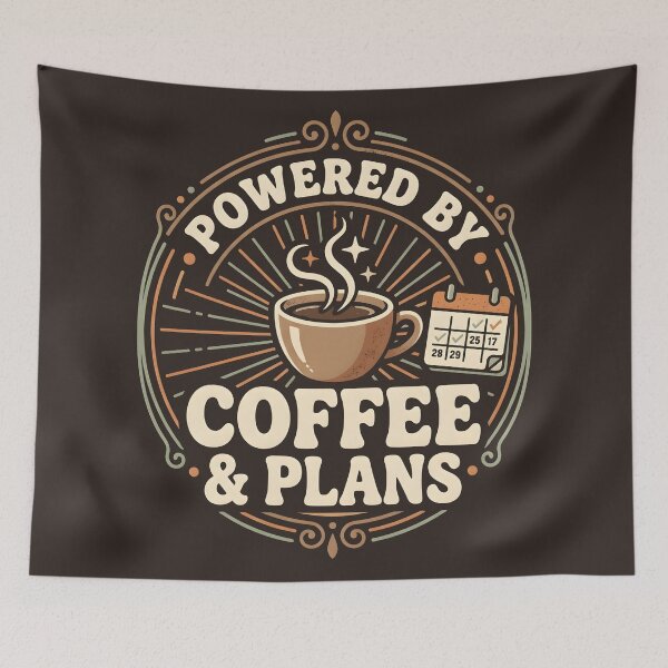 Item preview, Powered by Coffee & Plans Vintage Retro Badge designed and sold by hutofdesigns.