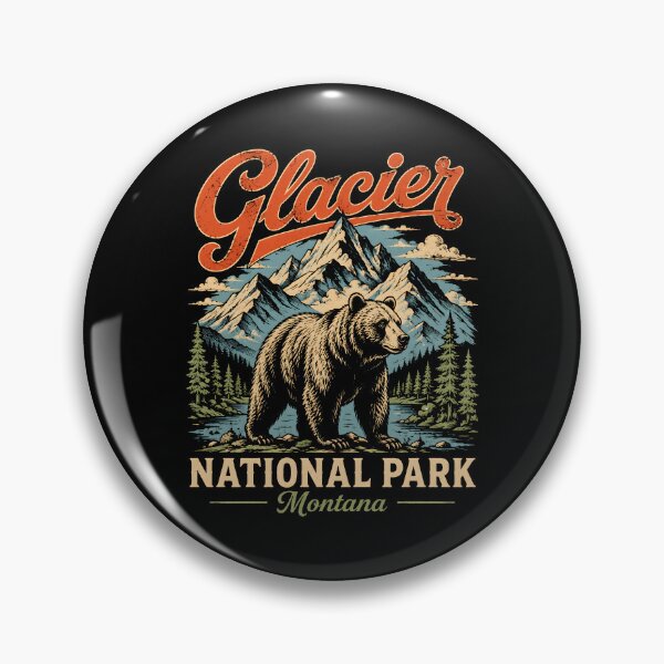 Item preview, Glacier National Park Montana Bear Vintage designed and sold by lorna-saway.