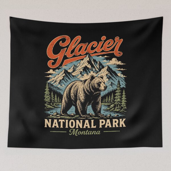 Item preview, Glacier National Park Montana Bear Vintage designed and sold by lorna-saway.