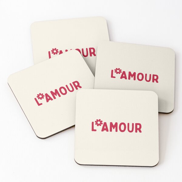 Item preview, L'Amour French Love Typography with Red Flower designed and sold by GemsAnatomy.