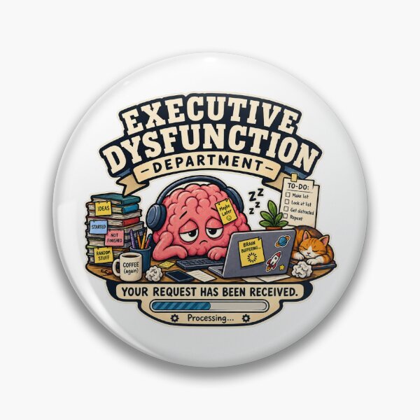 Item preview, Executive Dysfunction Department – ADHD Humor Brain Buffering Funny Neurodivergent Design designed and sold by madeinnature.