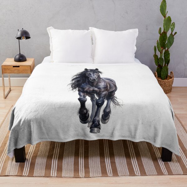Item preview, Majestic Black Horse Watercolor Portrait designed and sold by Rutvain.