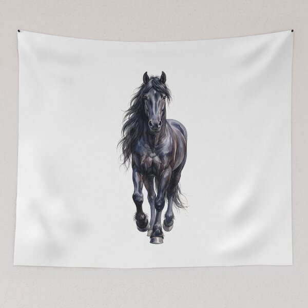 Item preview, Majestic Black Horse Watercolor Portrait designed and sold by Rutvain.