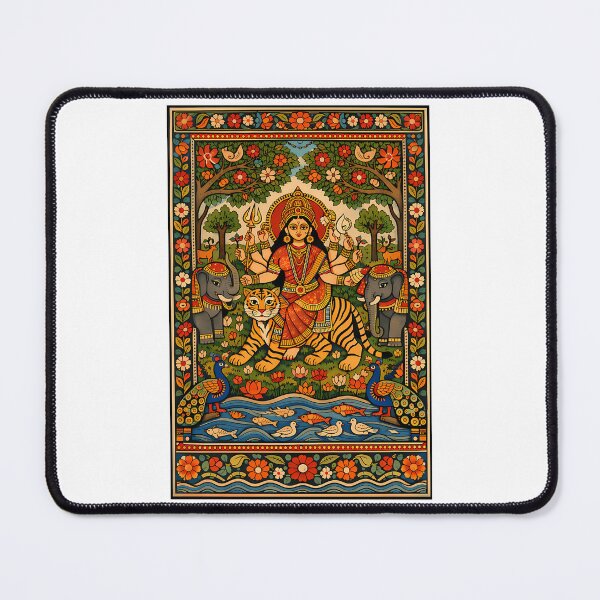 Item preview, Forest Sanctuary Durga Traditional Madhubani Art designed and sold by keener-kizziex.