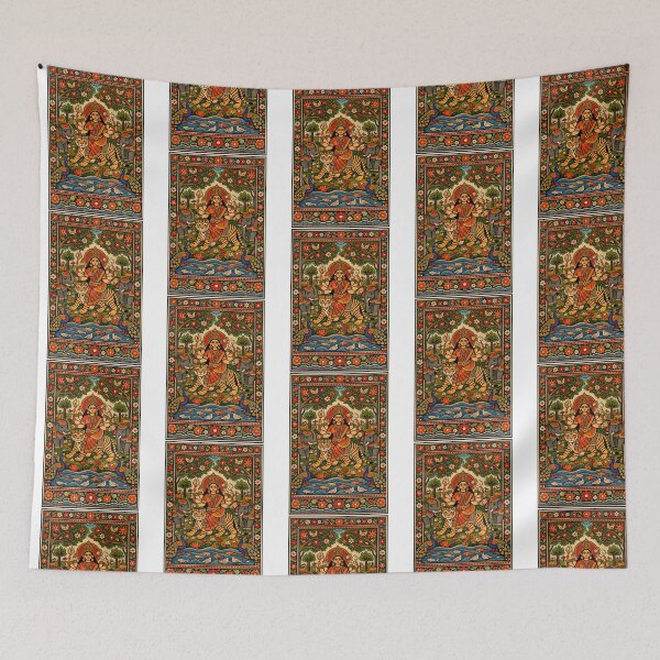 Item preview, Forest Sanctuary Durga  Traditional Madhubani Art designed and sold by keener-kizziex.