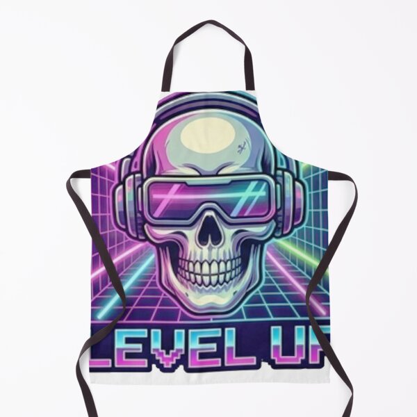 Artikelvorschau, Retro-Synthwave-Gamer-Schädel-Level-Up-Grafik entworfen und verkauft von MaafiaArtsThai.