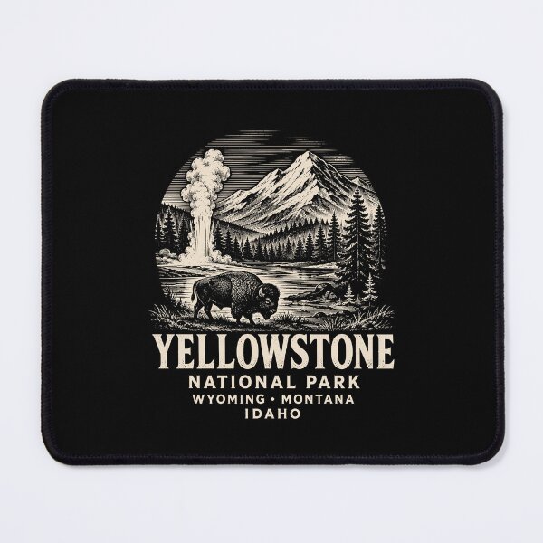 Item preview, Yellowstone National Park Vintage Bison Geyser designed and sold by lorna-saway.