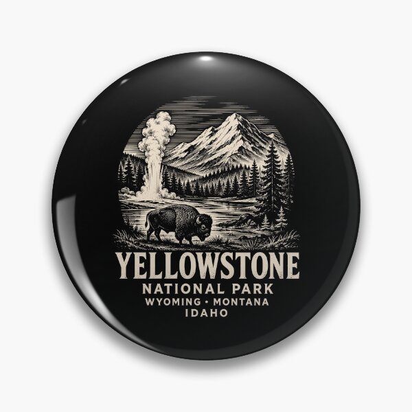Item preview, Yellowstone National Park Vintage Bison Geyser designed and sold by lorna-saway.