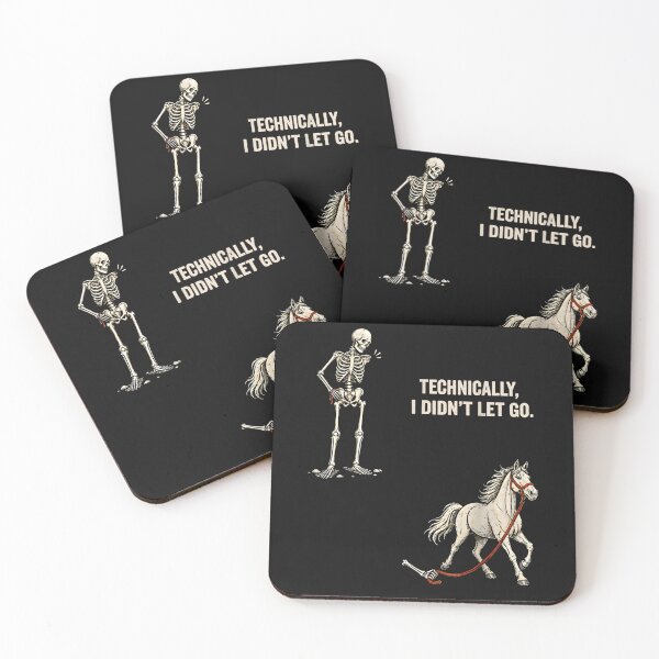 Item preview, Technically I Didn't Let Go Skeleton Horse Riding Halloween designed and sold by leevekaArt.