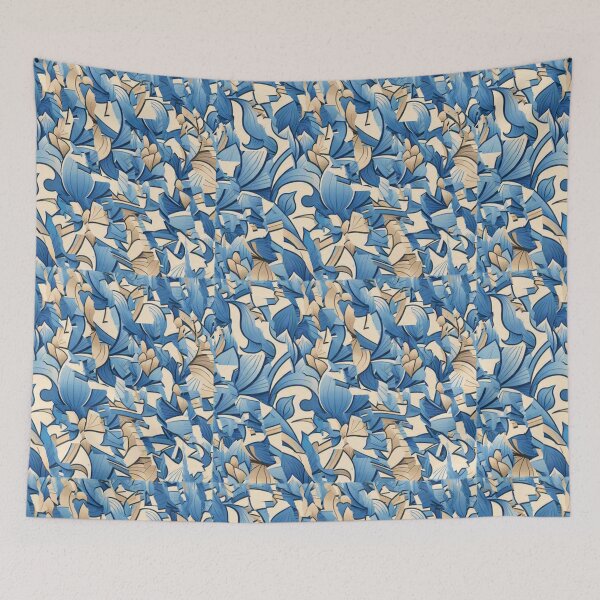 Item preview, Blue floral ornament designed and sold by Sigtrix.