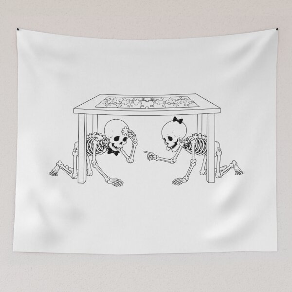 Item preview, Skeleton Couple Searching for a Puzzle Piece designed and sold by Qenlo.