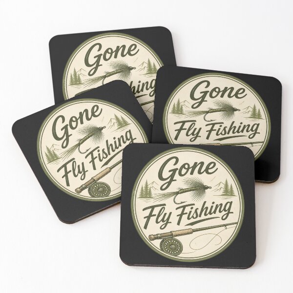 Item preview, Gone Fly Fishing Vintage Lure Emblem Design designed and sold by CalmDownZone ⭐️⭐️⭐️⭐️⭐️.