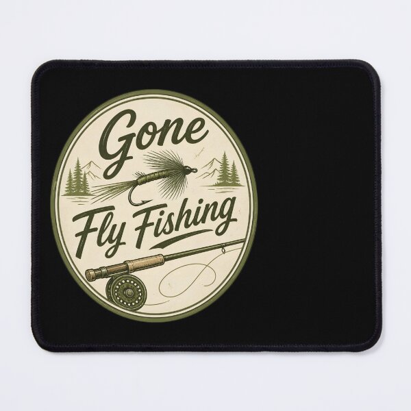 Item preview, Gone Fly Fishing Vintage Lure Emblem Design designed and sold by CalmDownZone ⭐️⭐️⭐️⭐️⭐️.