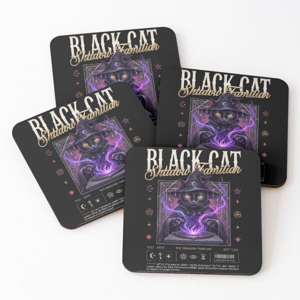 Item preview, Black Cat Necromancer Shadow Familiar Streetwear designed and sold by Ada’s Mystic Atelier .