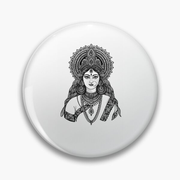 Item preview, Goddess Durga Black And White Pen Art designed and sold by keener-kizziex.