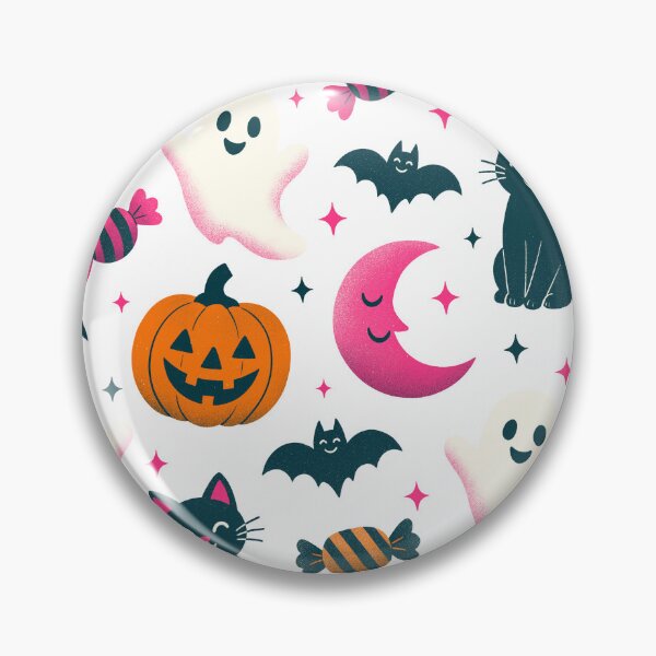 Artikelvorschau, Niedliches, gruseliges Halloween-Geist- und Kürbis-Nahtlosmuster entworfen und verkauft von DiNata.