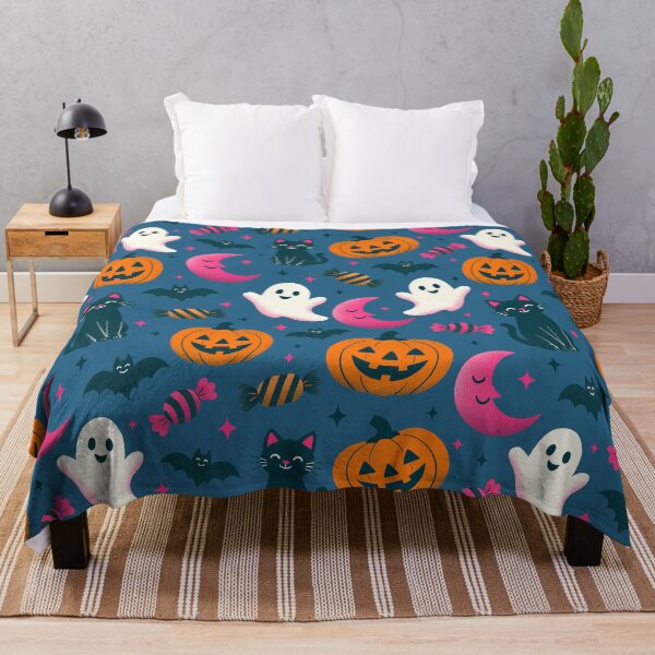 Item preview, Cute Spooky Halloween Ghost and Pumpkin Seamless Pattern designed and sold by DiNata.