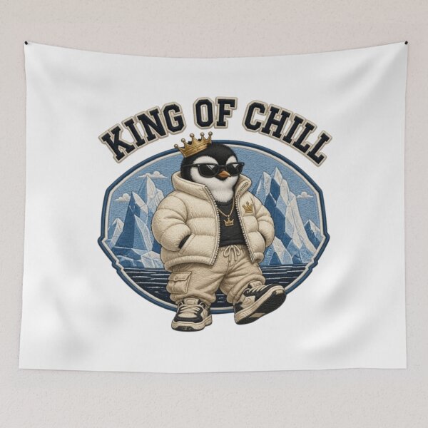 Item preview, King of Chill Penguin Mountain Streetwear designed and sold by GloboStyle Design .