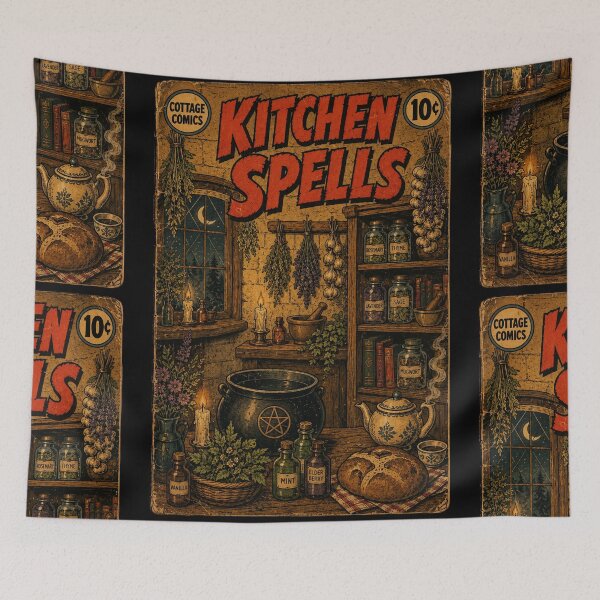 Item preview, Witchy Cottagecore Candlelit Kitchen designed and sold by bapupa.