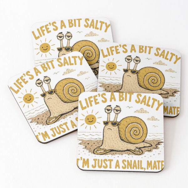 Item preview, Life's A Bit Salty I'm Just A Snail Mate Funny Beach Snail designed and sold by Yellowriversss.