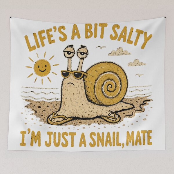 Item preview, Life's A Bit Salty I'm Just A Snail Mate Funny Beach Snail designed and sold by Yellowriversss.