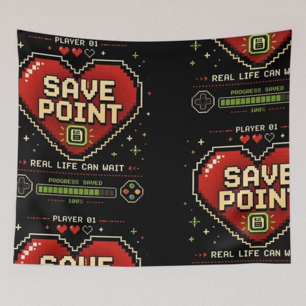 Item preview, Save Point Real Life Can Wait Retro Gaming Pixel Art Gamer Design designed and sold by TulipsArtDesigns .