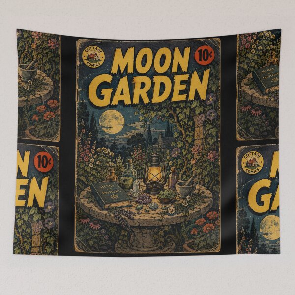 Item preview, Witchy Cottagecore Moonlit Garden designed and sold by bapupa.