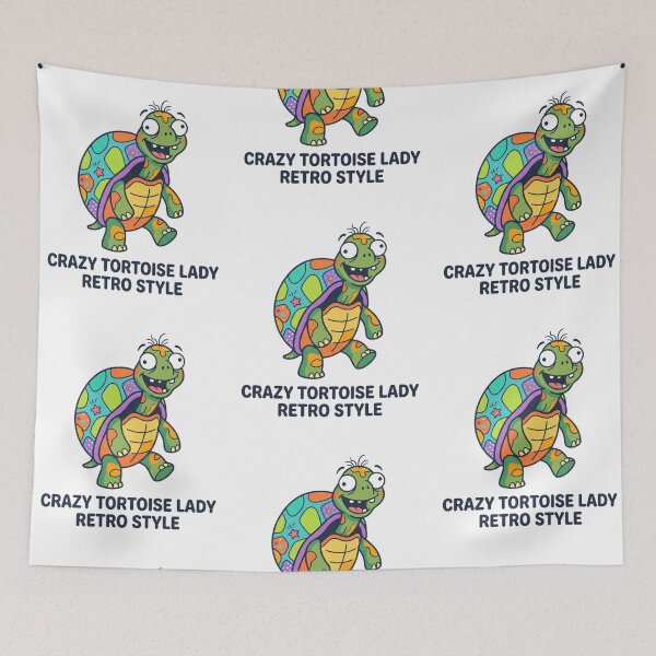 Item preview, Crazy Tortoise Lady Retro Cartoon Cute Reptile Pet Mom Humor designed and sold by raedattia.
