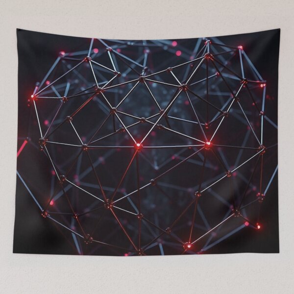Item preview, Esfera de estructura alámbrica geométrica plateada designed and sold by IntelliMindDesigns.