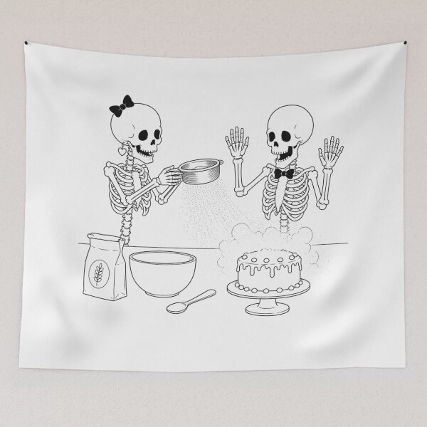 Item preview, Skeleton Couple Baking a Cake Together designed and sold by Qenlo.