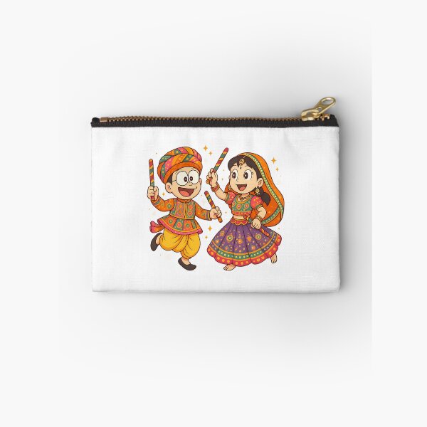 Item preview, Nobita  Shizuka Playing Garba  Navratri Cartoon Design designed and sold by keener-kizziex.