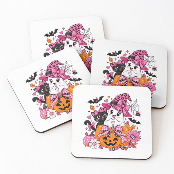 Item preview, Cute Kawaii Halloween Ghost Pumpkin Pink Witch Hat designed and sold by afr-saad.