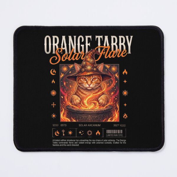 Item preview, Orange Tabby Cat Pyromancer Solar Flare Streetwear designed and sold by Ada’s Mystic Atelier .