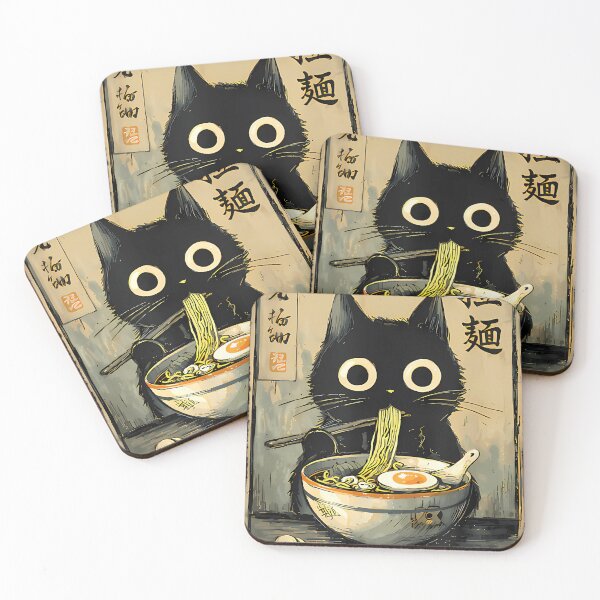 Item preview, Kawaii Ramen Cat Retro Japanese Noodles Artwork designed and sold by VividEclipse.