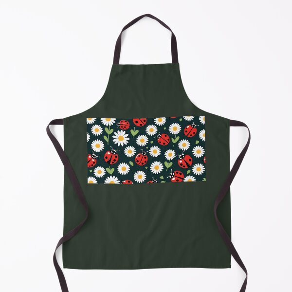 Item preview, Ladybug & Daisy Flower Pattern – Cute Red Ladybirds on Dark Green Design designed and sold by cheekylorns.