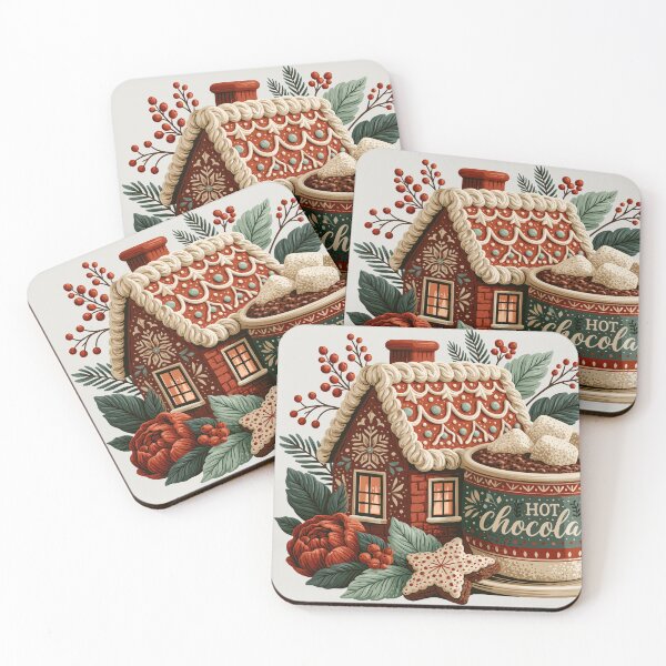 Item preview, Cozy Gingerbread House and Hot Chocolate Illustration designed and sold by colorful-white.