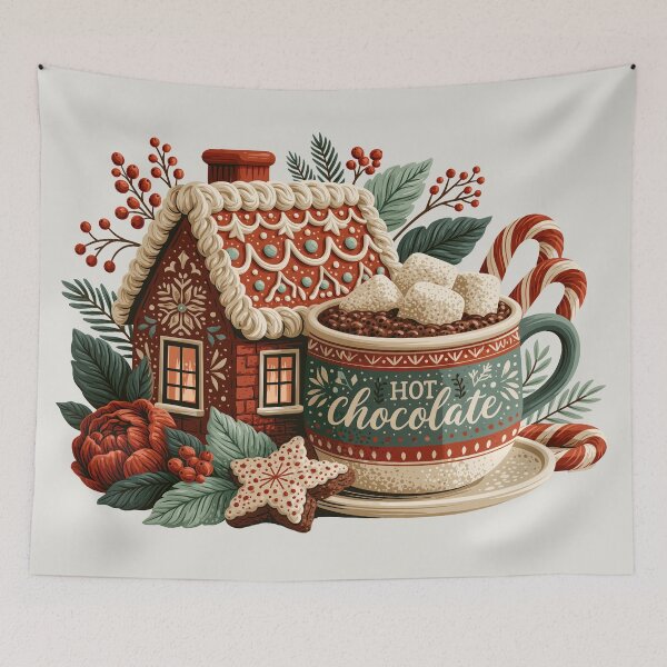Item preview, Cozy Gingerbread House and Hot Chocolate Illustration designed and sold by colorful-white.