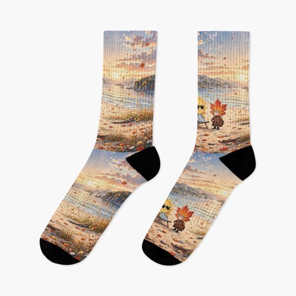 Item preview, Sun Meets Autumn Leaf on Fall Beach designed and sold by m-y-A-I-A-R-T-.