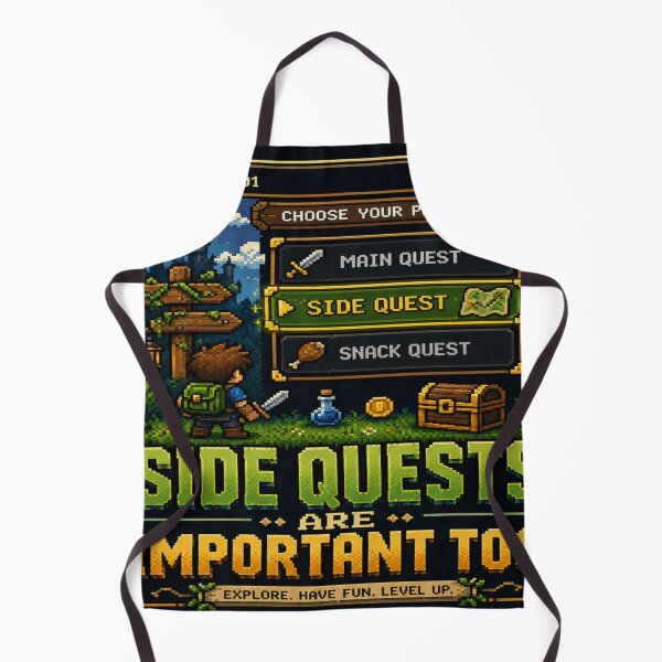 Item preview, Side Quests Are Important Too Funny RPG Gaming Pixel Art Gamer Design Design designed and sold by TulipsArtDesigns .