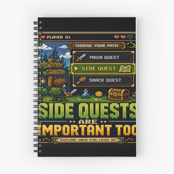 Item preview, Side Quests Are Important Too Funny RPG Gaming Pixel Art Gamer Design Design designed and sold by TulipsArtDesigns .