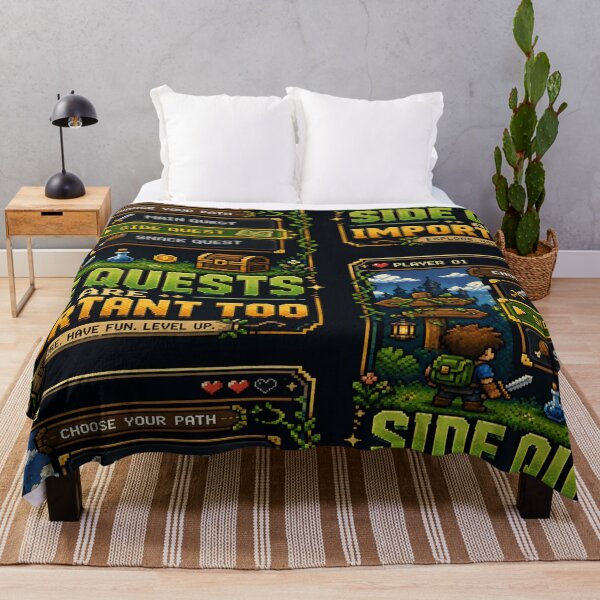 Item preview, Side Quests Are Important Too Funny RPG Gaming Pixel Art Gamer Design Design designed and sold by TulipsArtDesigns .