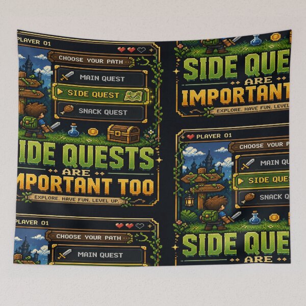 Item preview, Side Quests Are Important Too Funny RPG Gaming Pixel Art Gamer Design Design designed and sold by TulipsArtDesigns .