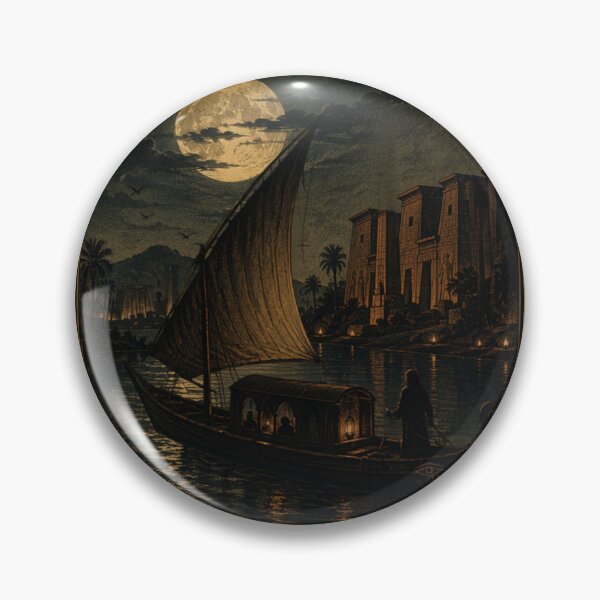 Item preview, The Nile After Midnight – Vintage Egyptian Halloween Poster designed and sold by KaBaRen.