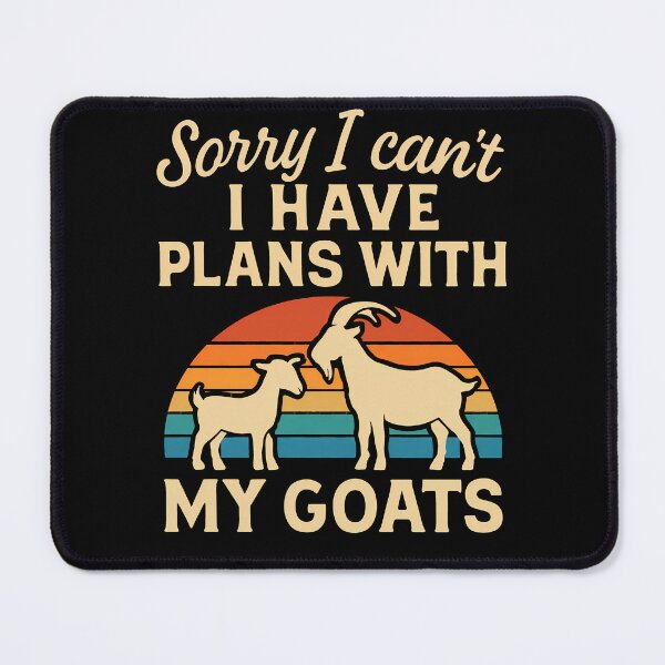 Item preview, Sorry I Cant I Have Plans With My Goats Funny Goat Farmer Retro Sunset designed and sold by Photo-Sphere101.