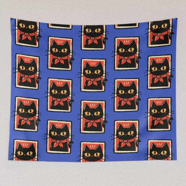 Item preview, Le cat Francais Retro Pop Art Black Cat Cute Vintage Matchbox cute cat in french style designed and sold by Catophile.